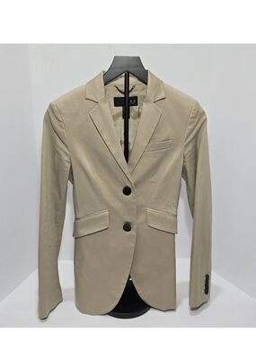 MNG by Mango Women’s  Career Beige Blazer Size 2 EUC Cotton Blend Two-Button